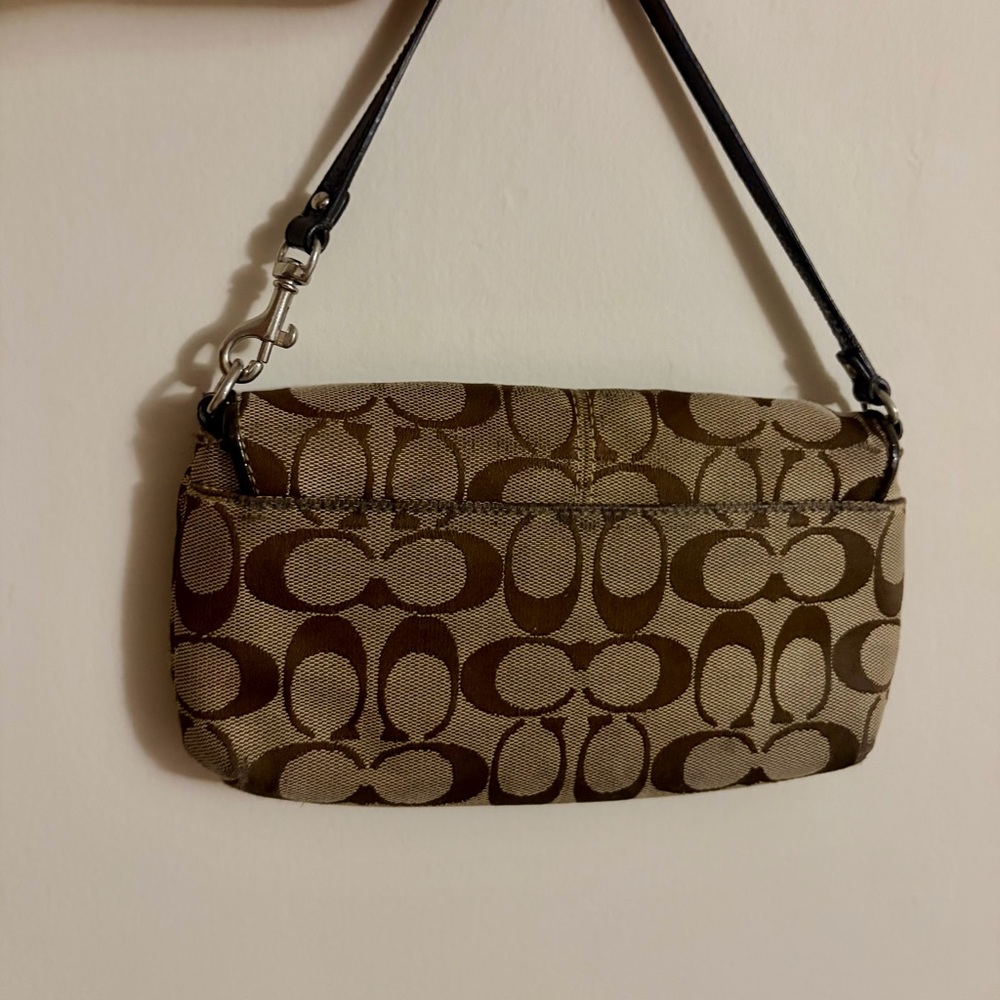 Coach Ashley Signature Jacquard Flap Mini Shoulder Bag Brown Canvas - Picture 2 of 4